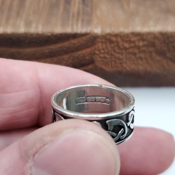 Size 6 925 Sterling Silver Woven Celtic Style Hearts Ring - Picture 5 of 8